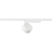 White track lighting fixture, cylinder head, matte finish.