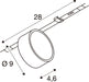 Diagram of a track light head with dimensions.