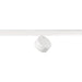 White track lighting fixture, cylinder head, matte finish, track mounted.