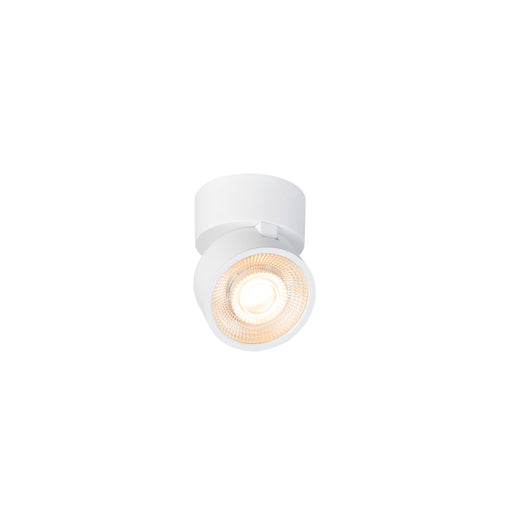 White surface-mounted spotlight fixture with adjustable head.