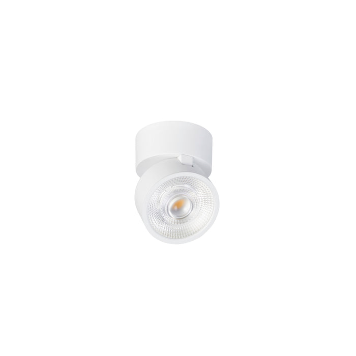 White surface-mounted adjustable LED spotlight.