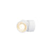 White metal surface-mounted spotlight with adjustable head.
