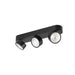 Black metal surface-mounted spotlight with three adjustable heads.