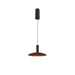 Modern black metal pendant light fixture.