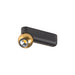 Modern wall-mounted spotlight with a gold textured finish and black base.