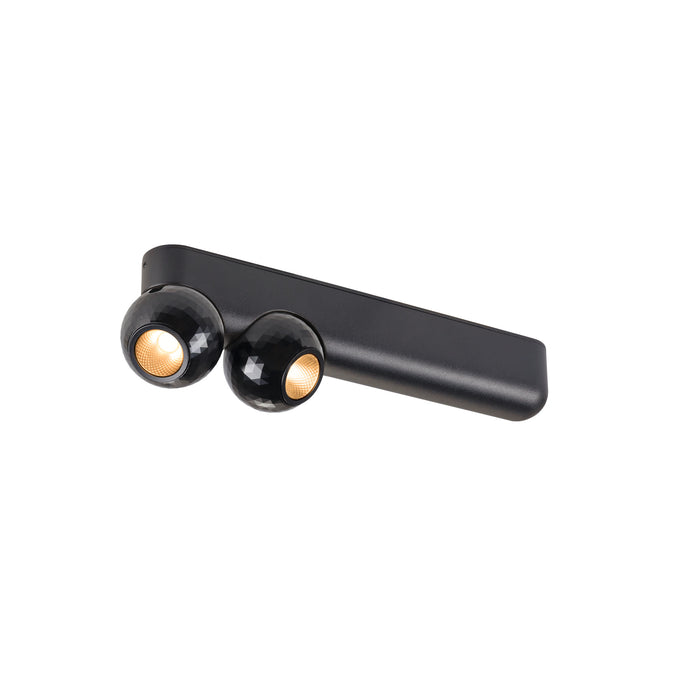 SLV 1010308 DYSKO, CW, DOUBLE, PHASE, Wall and ceiling surface-mounted luminaire, 2700 K, 13 W, 36°, black (MD01)