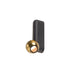 Wall-mounted spotlight with a textured black finish and a faceted gold sphere shade.