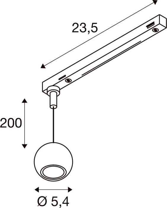 SLV 1010326 DYSKO, 1~ Pendant luminaire, PHASE, 2700 K, 6.7 W, 36°, black (MD12)