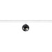 Black faceted sphere track light fixture.