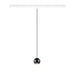 Black glass pendant light fixture, track mounted.