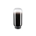 Glass table lamp with black gradient finish on a black base.