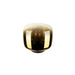 Glass table lamp with a gold ombre finish and black base.