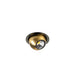 Recessed ceiling light fixture, gold faceted dome with dark bronze trim.