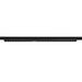 Black track lighting fixture, surface mounted.