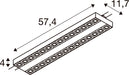 Technical drawing of a recessed LED strip light with dimensions.