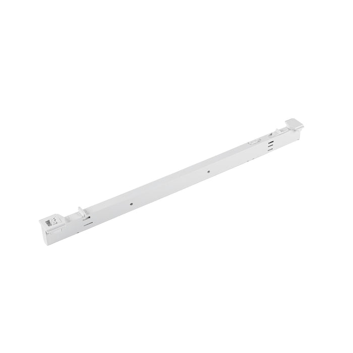 White plastic track lighting mounting rail.