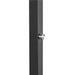 Close-up of a black metal post with a silver knob.