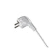 European EU AC power plug, white plastic housing, metal pins.