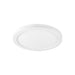 White round flush mount ceiling light fixture.