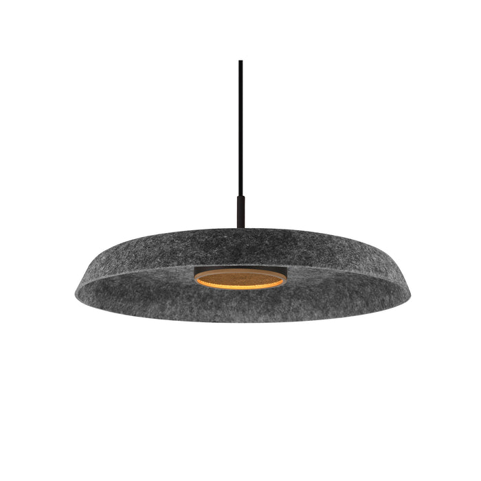 Gray felt pendant light fixture.