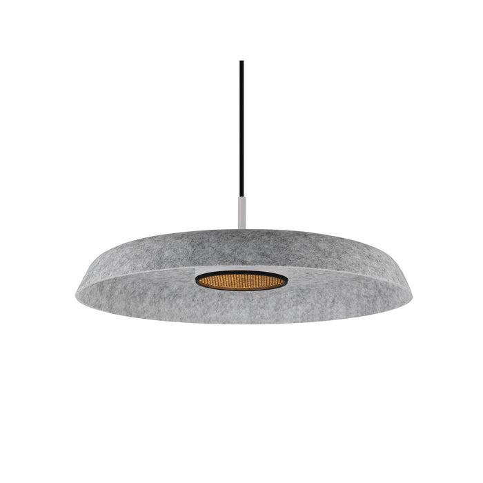 Gray felt pendant light fixture.