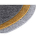 Round acoustic felt panels in dark gray, mustard yellow, and light gray.
