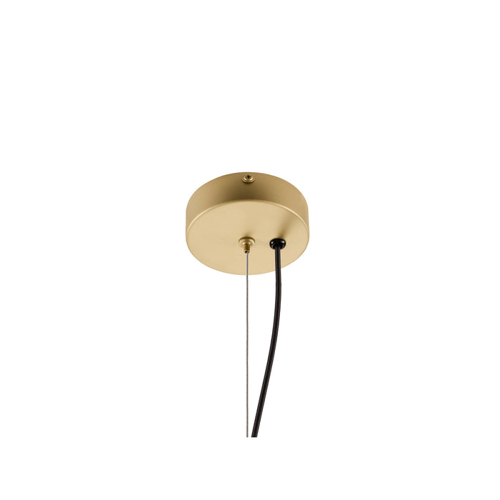 Ceiling mount canopy for pendant light, metal with gold finish.