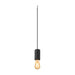 Black concrete pendant light fixture with Edison bulb.