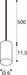 Technical drawing of a pendant light fixture with dimensions.