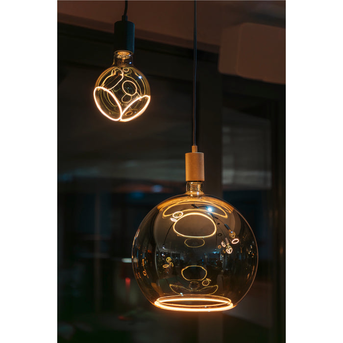 SLV 1010421 FITU PD, E27, ribbed, pendant light, pendant length 500 cm, open cable end, 1 x max. 15W, gold (MD02)