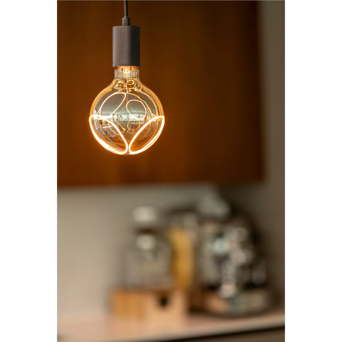 SLV 1010420 FITU PD, E27, ribbed, pendant light, pendant length 500 cm, open cable end, 1 x max. 15W, black (MD02)