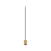Hanging pendant light fixture, metal with gold finish, ceiling mounted.