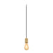Hanging pendant light with a brass finish, black cord, and Edison-style bulb.