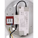 White metal recessed light fixture wiring detail with dimmable LED driver, showing connections and color temperature switch.