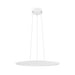 Modern white LED pendant light fixture, round shape, suspended mounting.