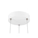 White ceiling-mounted canopy for pendant light fixture with steel cables.