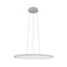 Modern LED pendant light fixture, gray finish, ceiling mounted.