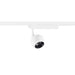White track lighting fixture, round head, surface mounted.