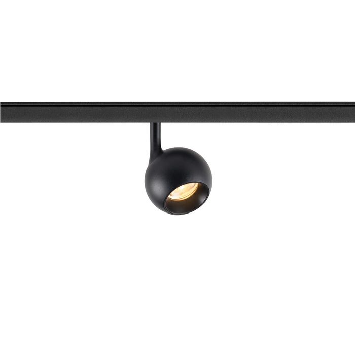 Black metal track lighting fixture.