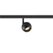 Black metal track lighting fixture.