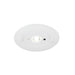 White recessed LED ceiling light with a round design, featuring a smooth finish and integrated light source for easy mounting.