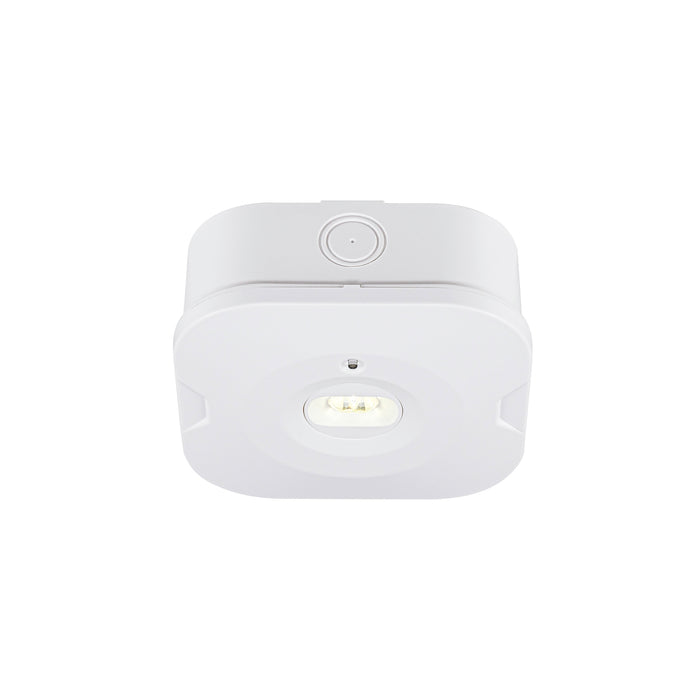 White plastic LED ceiling light, flush mount.