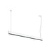 Modern linear LED pendant light, white finish, cable mounted.