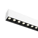 Recessed linear light fixture, white finish, with multiple LED lamps.