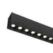 Black recessed linear LED light fixture with matte finish.