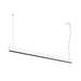 Modern linear LED pendant light, white finish, suspended mounting.