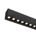 Black recessed linear LED light fixture.