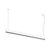 Modern linear LED pendant light, white finish, suspended mounting.