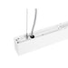White aluminum linear LED pendant light fixture, cable mounted.
