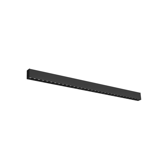 Black recessed linear LED light fixture.